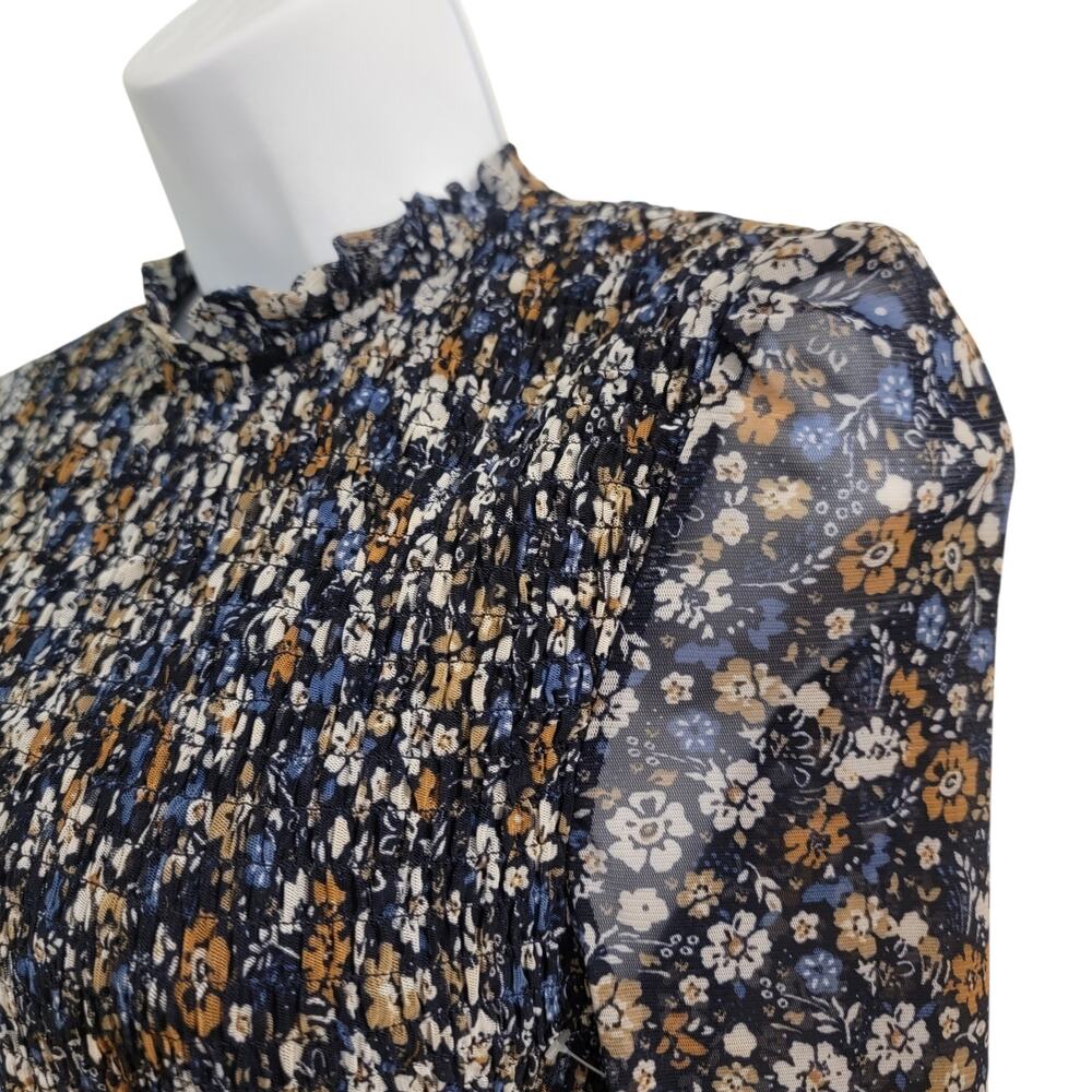 Altar'd State Floral Smocked Dress Small Boho Western Bell Sleeve Cottagecore - Picture 4 of 12
